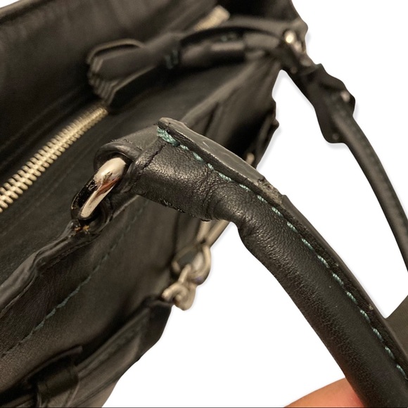 Coach Hampton Carryall Black Leather Shoulder Bag - Picture 6 of 8